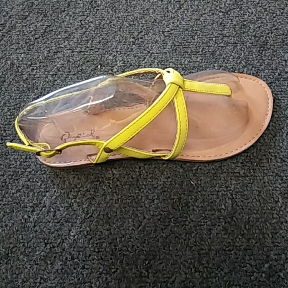 Women's Neon YellowNubuck Pu Sandals - Picture 5 of 8